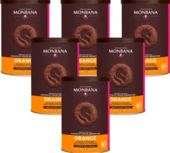 Lot 6 Chocolat Poudre Aromatisé Orange - Vrac 6 x 250 g - MONBANA