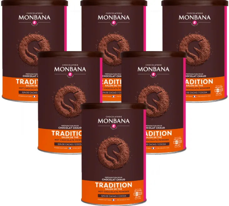 Lot Chocolat Poudre Salon de Thé - Vrac 6 x 250 g - MONBANA