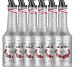Lot de 6 purées de Fruit de Monin - Framboise - 6 x1 L