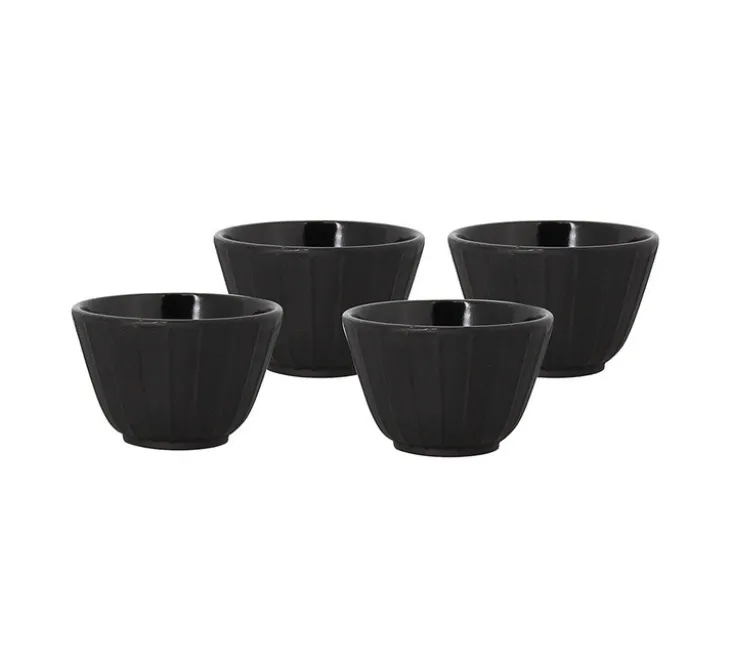 Lot de 4 tasses en fonte noire 12cl - The Kitchenette