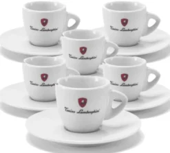 Lot de 6 Tasses et sous tasse Espresso blanche 6 cl - Tonino Lamborghini -