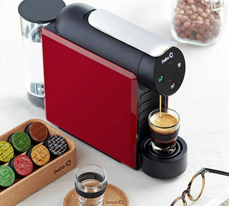 Machine à café capsules Delta Q Mini Qool - Rouge + Offre cadeau