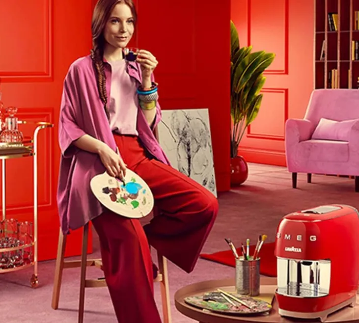Machine à capsules A Modo Mio LM 200 Rouge - SMEG x Lavazza