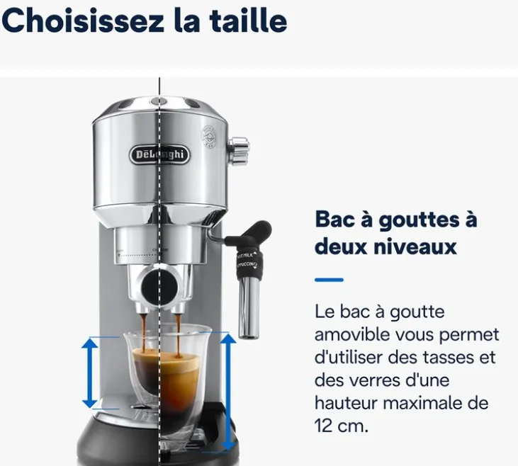 Machine expresso DELONGHI Dedica EC695.M inox brossé