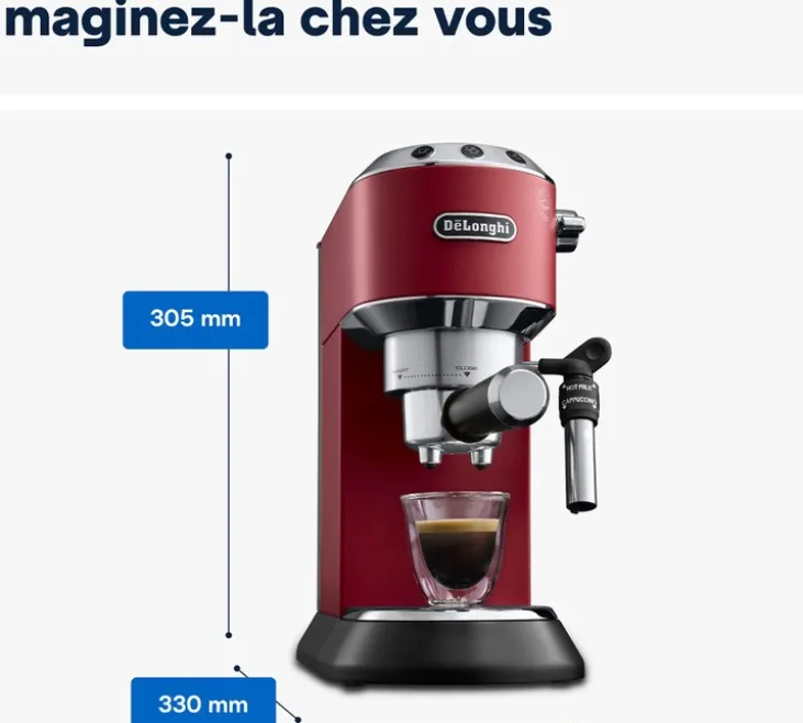 Machine expresso DELONGHI Dedica EC695.R Rouge