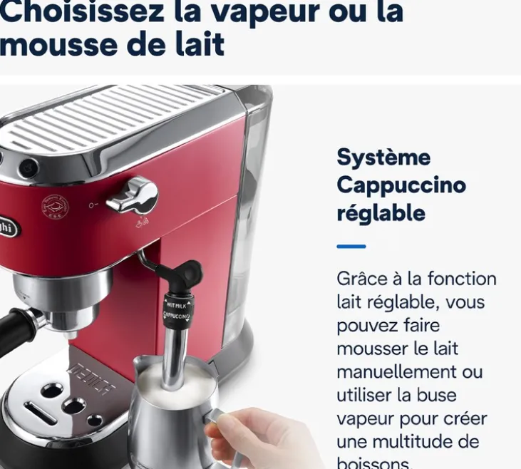 Machine expresso DELONGHI Dedica EC695.R Rouge