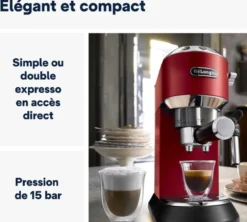 Machine expresso DELONGHI Dedica EC695.R Rouge