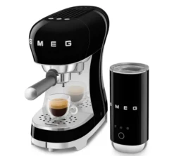 Machine expresso SMEG ECF00BLEU + Mousseur à lait MFF02BLEU Noire - ECF12BLEU