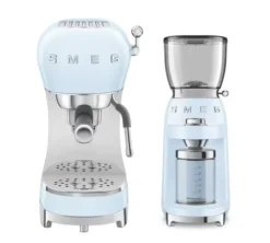 Machine expresso SMEG ECF02PBEU + Moulin à café SMEG CGF11PBEU