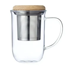 Mug avec infuseur VIVA Scandinavia avec couvercle en bois - 35 cl