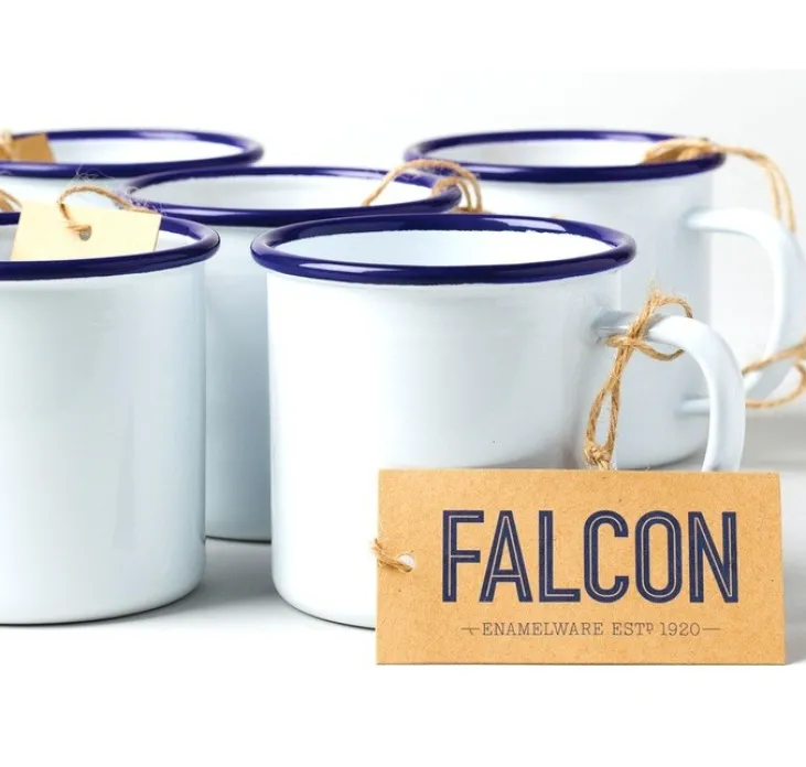 Mug - 35 cl - blanc avec bordure bleue FALCON ENAMELWARE