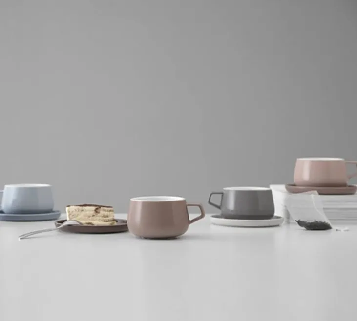 Mug et sous tasse en porcelaine - Storm - 25 cl - Viva Scandinavia