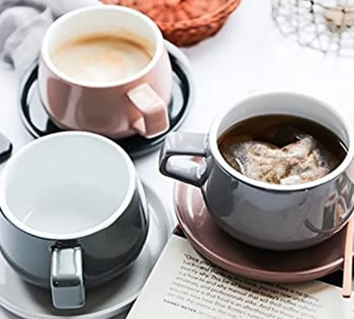 Mug et sous tasse en porcelaine - Storm - 25 cl - Viva Scandinavia
