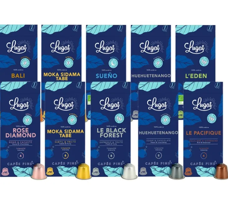 Pack découverte 100 capsules compatibles Nespresso* Original - LUGAT