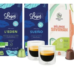 Pack découverte 30 capsules compatibles Nespresso* Original avec lot de 2 verres – MAXICOFFEE