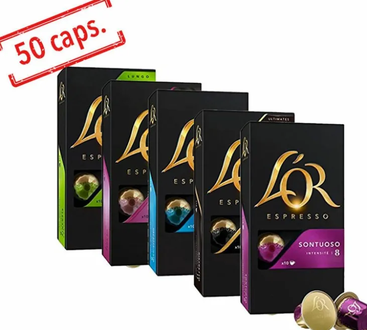 Pack découverte 50 capsules compatibles Nespresso* Original et L'Or Barista