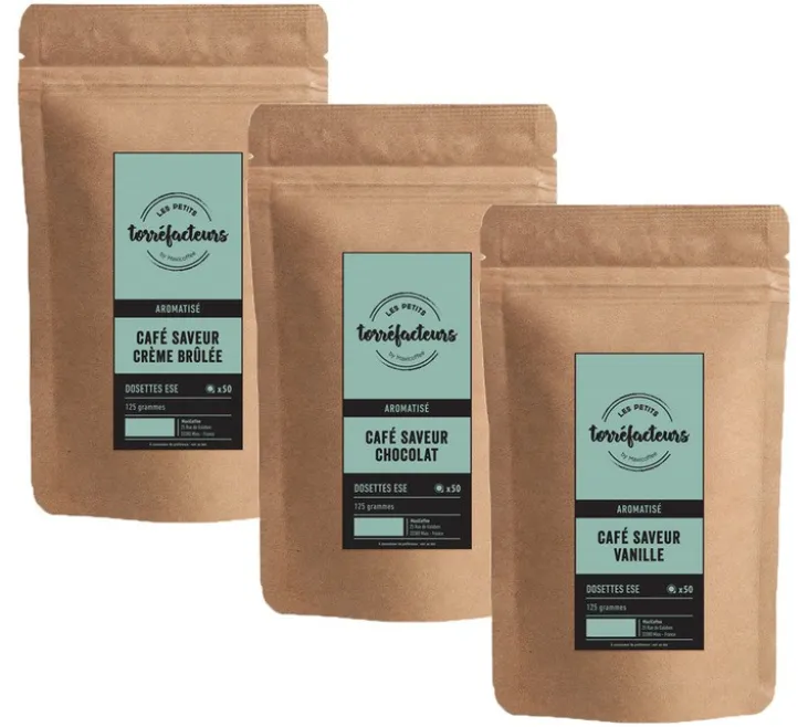 Pack découverte 150 dosettes ESE (3 parfums gourmands) - LES PETITS TORREFACTEURS
