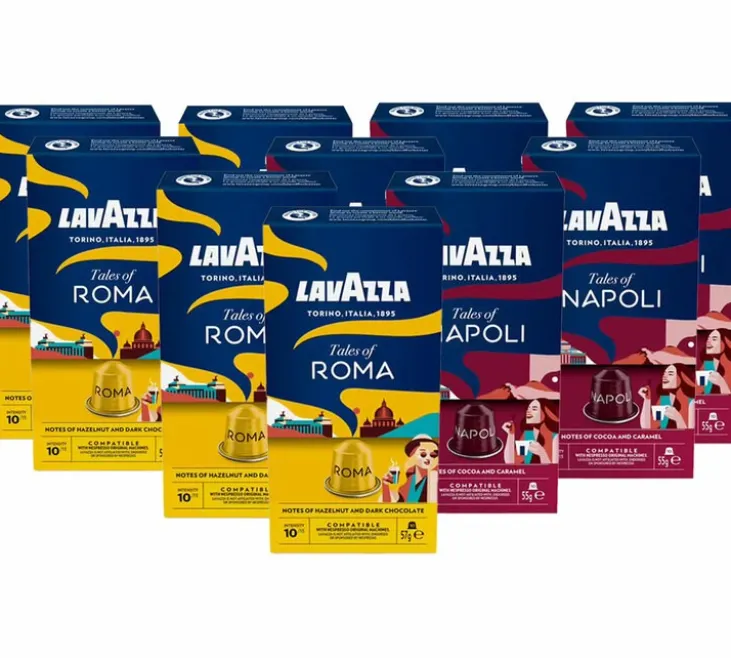 Pack découverte Napoli & Roma – 100 capsules compatibles Nespresso* Original – Lavazza
