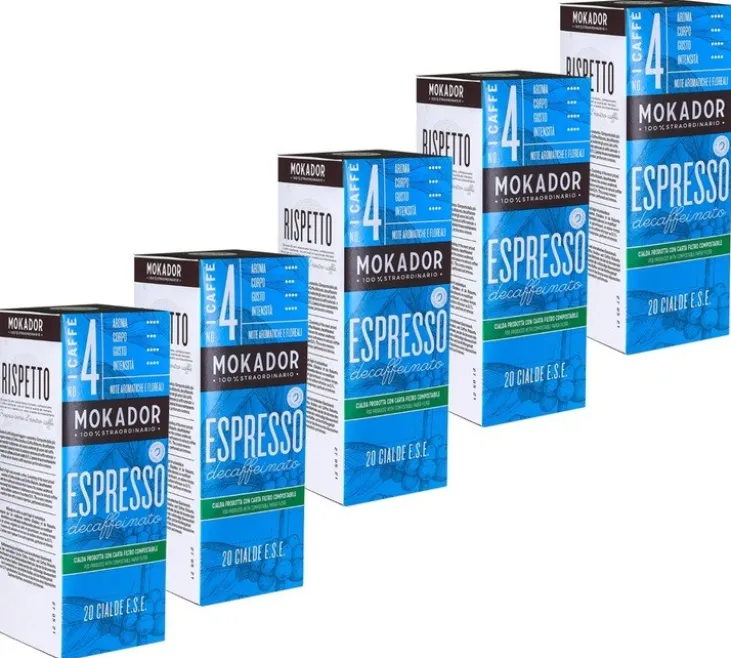 Pack 100 dosettes ESE décaféiné - MOKADOR CASTELLARI