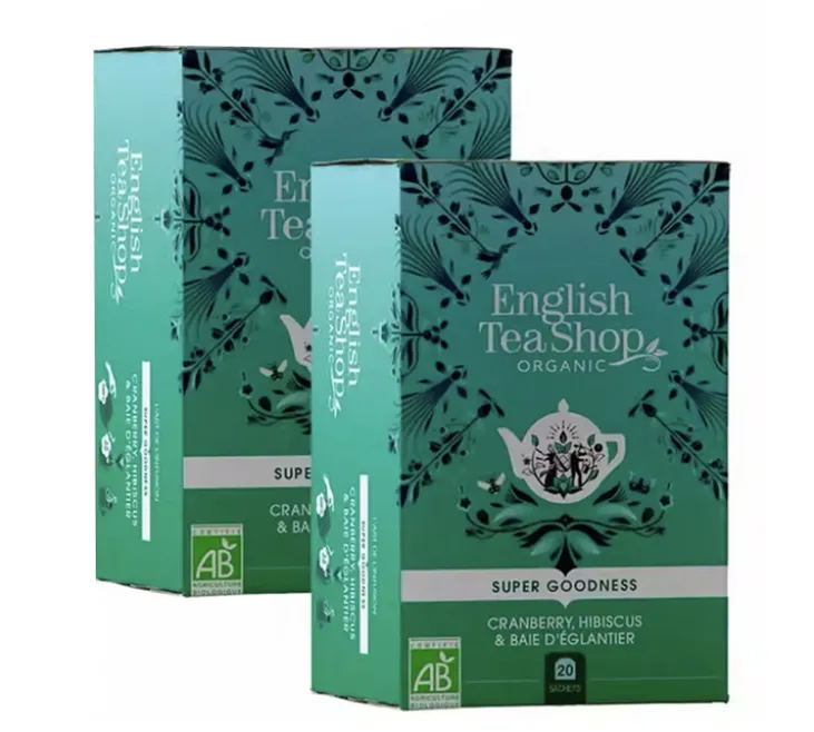 Pack Infusion Cranberry Hibiscus Eglantier Bio - 2 x 20 sachets - ENGLISH TEA SHOP