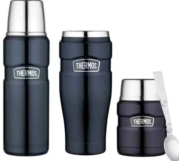 Pack isotherme (Bouteille - Mug - Lunch Box) Stainless King bleu nuit 47 cl - THERMOS