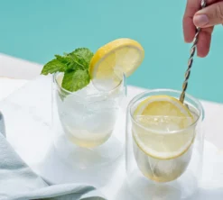Pack thé glacé et verres double paroi- Verres 35 cl PYLANO Thés glacés ENGLISH TEA SHOP