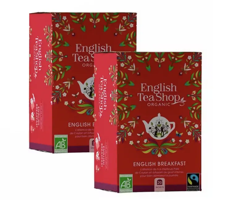 Pack Thé Noir English Breakfast Bio & FairTrade - 3=2 x 20 sachets - ENGLISH TEA SHOP