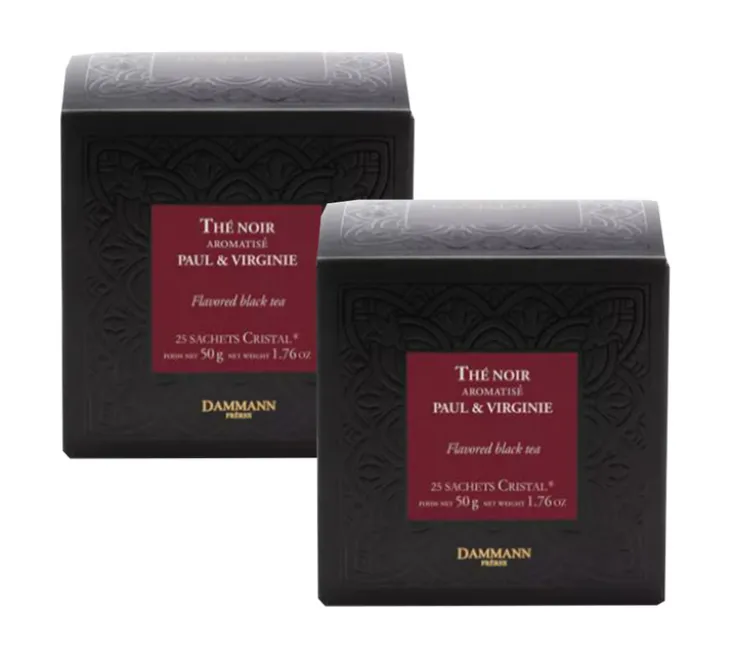 Pack Thé Noir Paul et Virginie - 2 x 25 sachets - DAMMANN FRÈRES