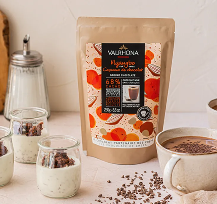 Préparation pour Chocolat Chaud Copeaux Chocolat Nyangbo 68% Cacao - Vrac 250 g - VALRHONA