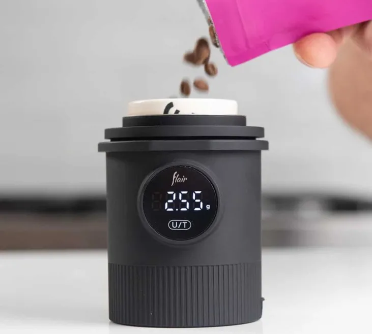 Récipient pour mouture Flair ESPRESSO avec balance intégrée