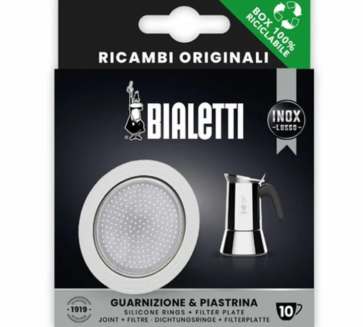 Set Bialetti 1 joint + 1 filtre pour cafetière induction 10 tasses
