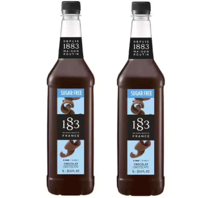 Sirop 1883 Routin Chocolat sans sucre - Bouteille Plastique - 2 x 1 L