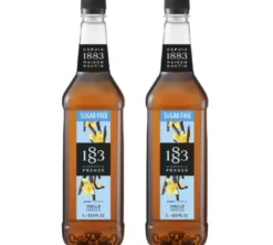 Sirop 1883 Routin Vanille sans sucre - Bouteille Plastique - 2 x 1 L