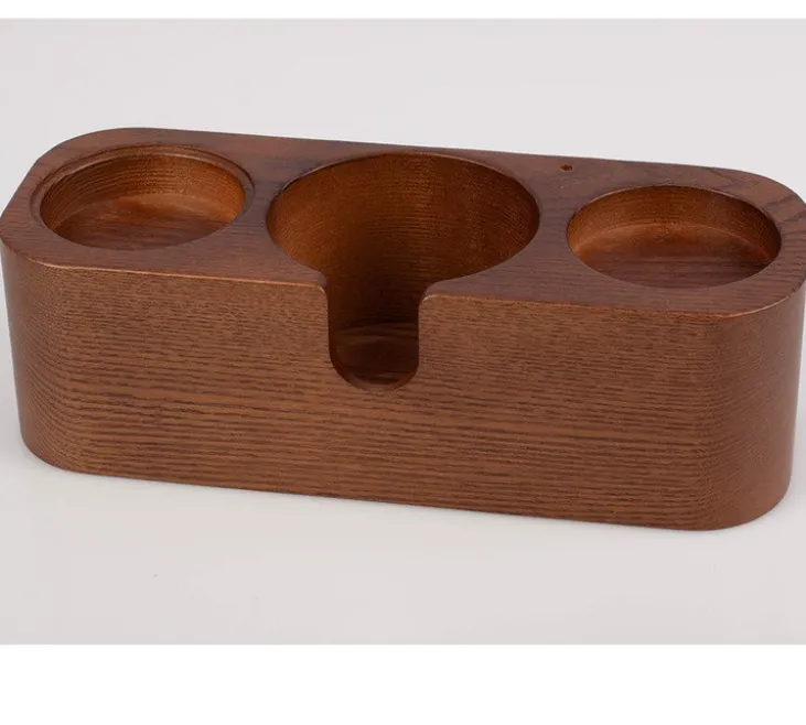 Station de tassage café Motta en bois avec 3 emplacements