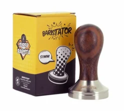 Tamper café BARISTATOR 51mm manche bois foncé