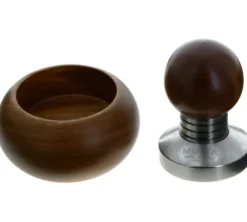 Tamper café MOTTA 58 mm acier et bois foncé avec support