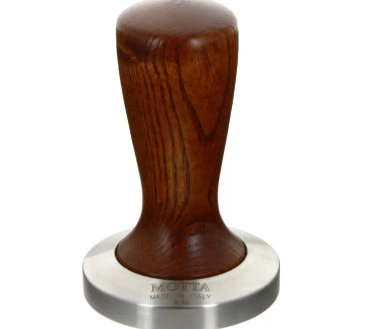 Tamper café Motta 58 mm base plate en acier et manche en bois