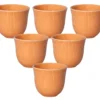 6 Tasses à café embossées 250 ml orange - LOVERAMICS