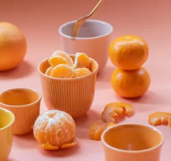 6 Tasses à café embossées 250 ml orange - LOVERAMICS