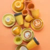 6 Tasses à café embossées 150 ml orange - LOVERAMICS