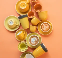 6 Tasses à café embossées 150 ml orange - LOVERAMICS