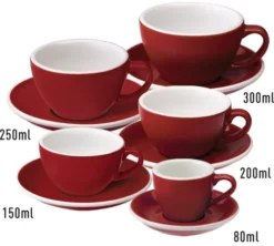 6 Tasses Café Latte et sous-tasses Egg 30 cl Teal - Loveramics