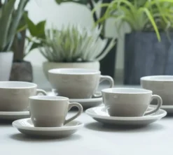 6 Tasses Cappuccino et sous-tasses Egg 20 cl Denim - Loveramics