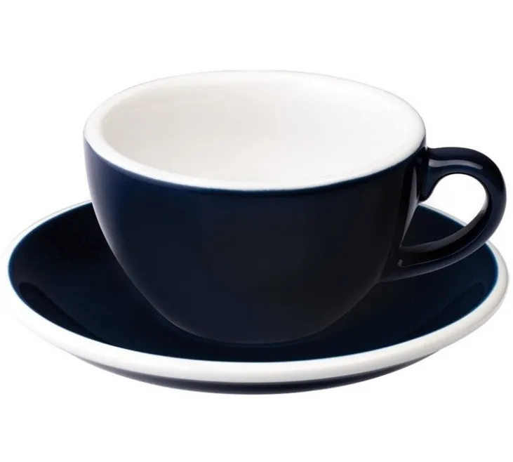 6 Tasses Cappuccino et sous-tasses Egg 20 cl Denim - Loveramics