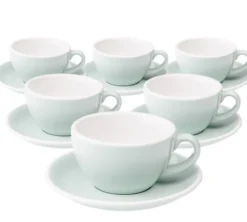 6 Tasses Cappuccino et sous-tasses Egg 20 cl River Blue - Loveramics