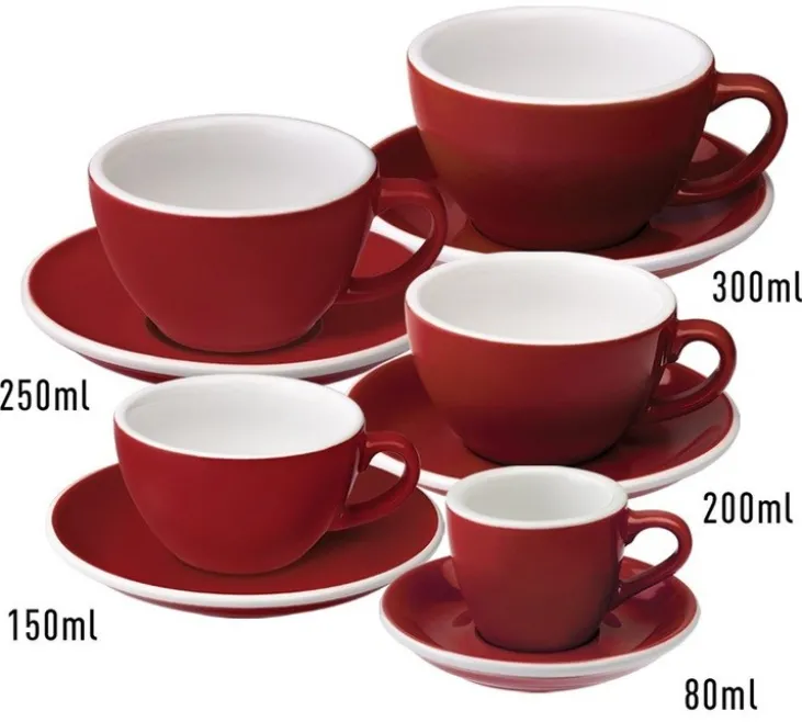 6 Tasses Cappuccino et sous-tasses Egg 20 cl River Blue - Loveramics