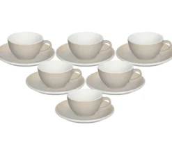 6 tasses Cappuccino + 6 sous tasses "Ivory" - 200 ml - Loveramics