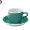 6 Tasses Espresso Egg et Sous-Tasses Teal Loveramics - 8 cl