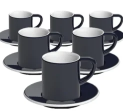 6 Tasses et sous-tasses Espresso Bond 8 cl Denim - Loveramics