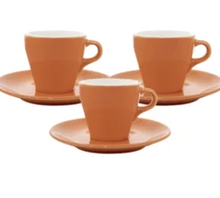 Tasses et sous tasses orange 9cl x3 - ORIGAMI